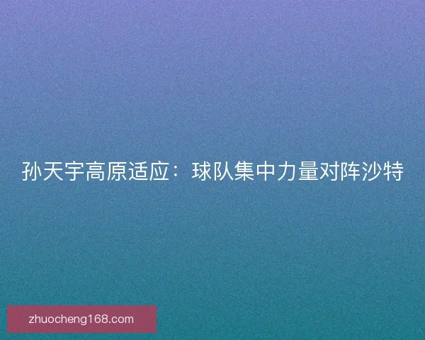孙天宇高原适应：球队集中力量对阵沙特